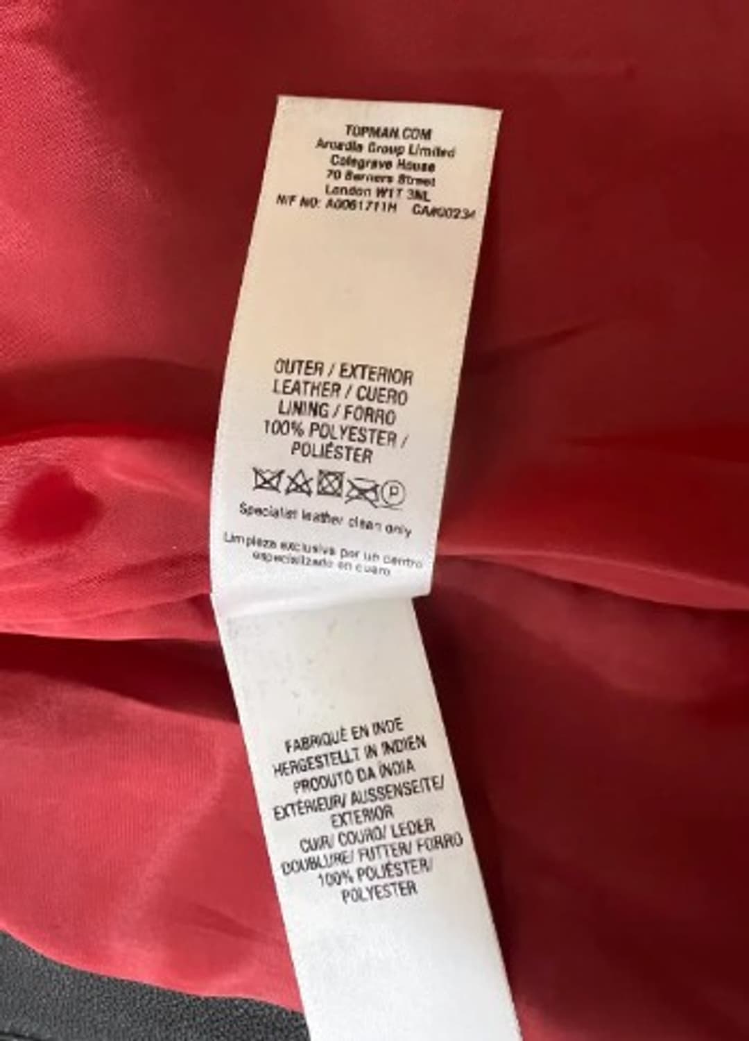 수입) 탑맨(TOPMAN) 남성 레더자켓 라이더자켓 100 상품이미지7