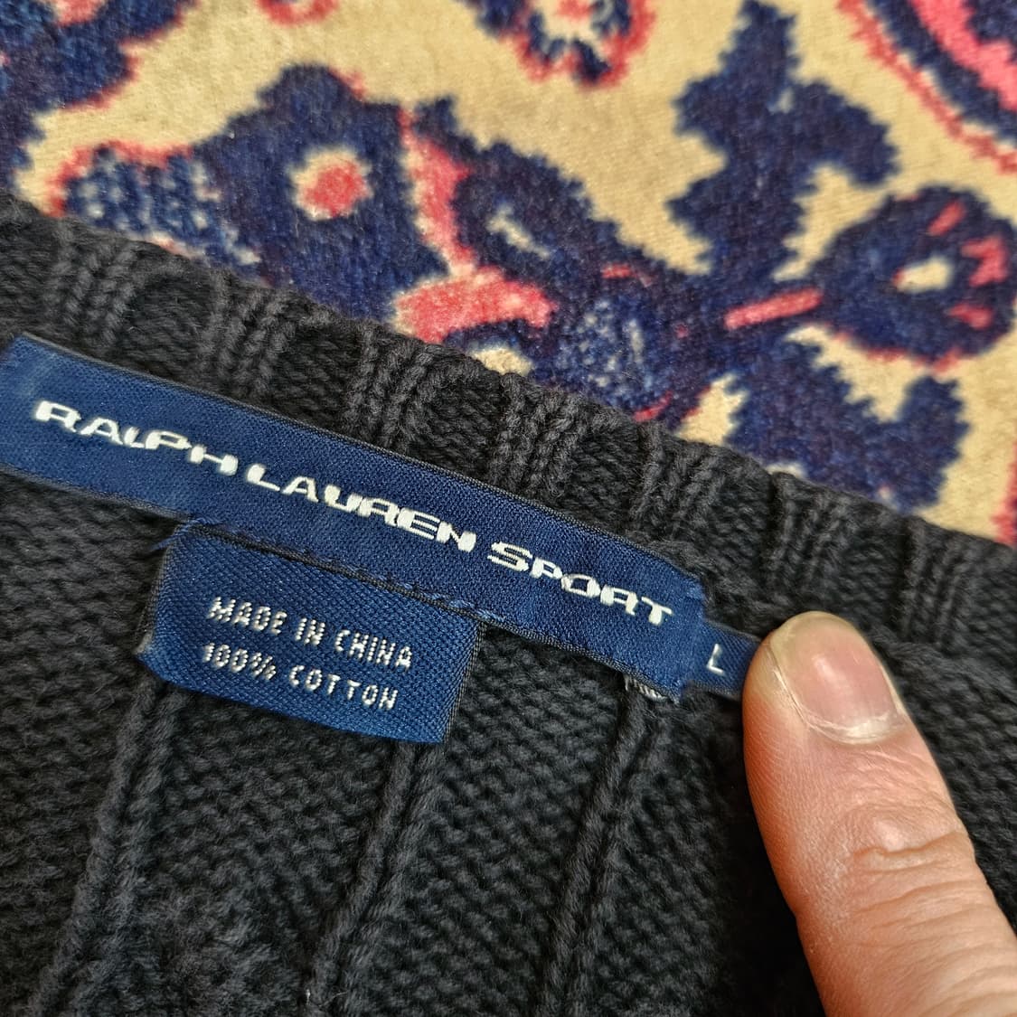 랄프로렌 블루포니 차콜 케이블 니트 L size 상품이미지4