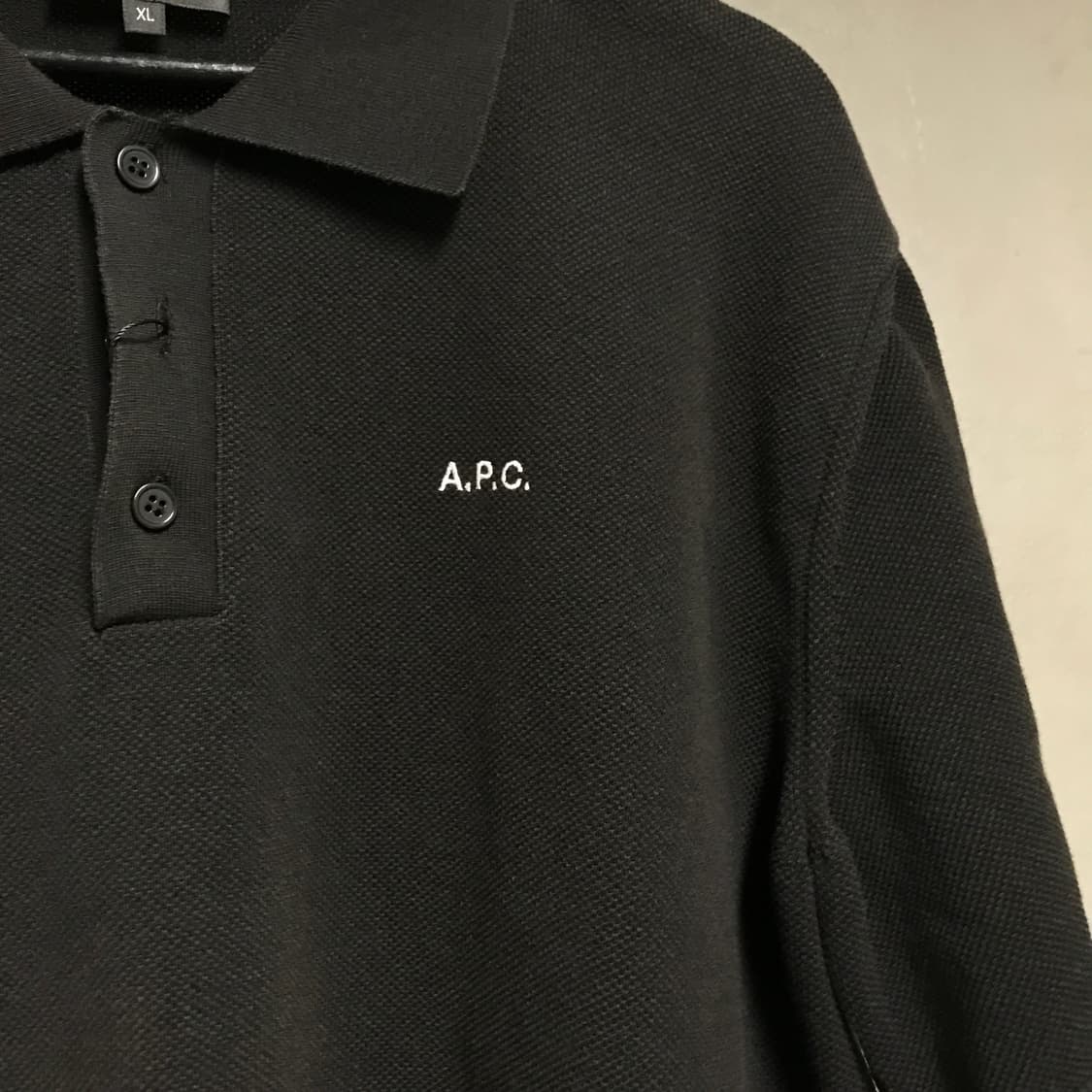 APC 아페쎄 블랙 반팔 카라티 XL 상품이미지4