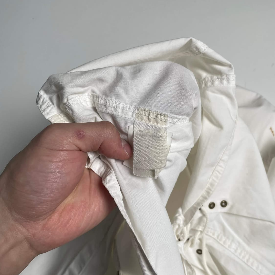 90's armani jeans 화이트 코튼 더블 브레스트 자켓  상품이미지7