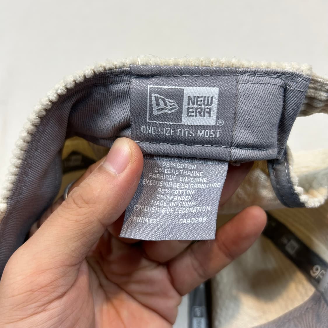Free) 뉴에라 New Era NY 캡 모자 아이보리 코듀로이 상품이미지7