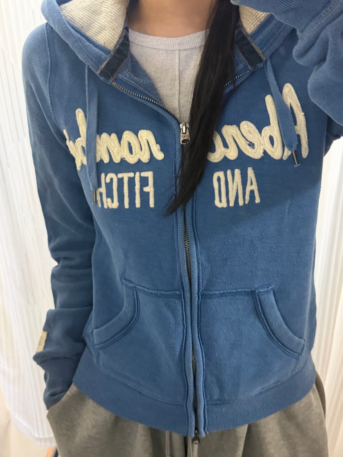 아베크롬비 블루 후드집업 M 상품이미지1