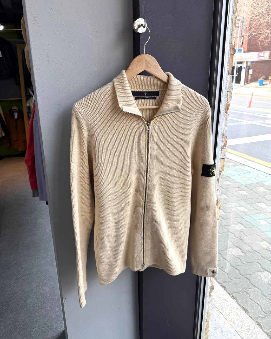 100/ 스톤아일랜드 2000AW 와펜 골지 니트 집업 상품이미지2