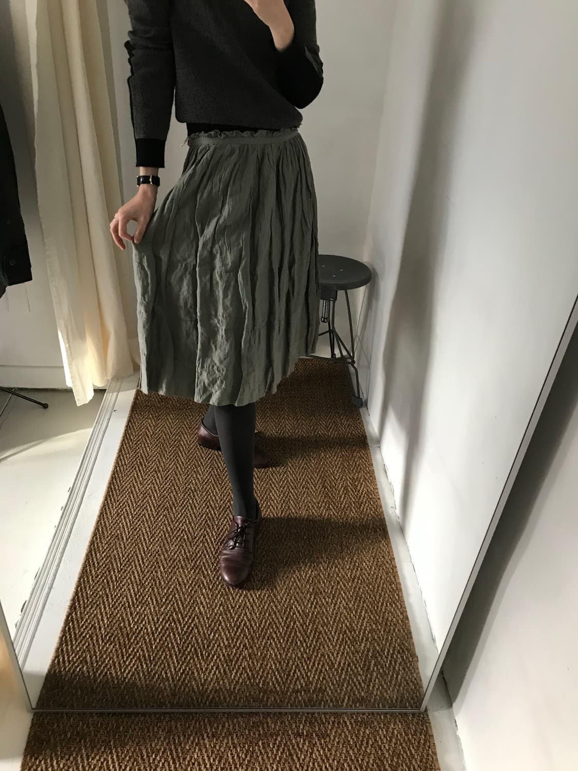 silk wrinkled skirt 상품이미지3