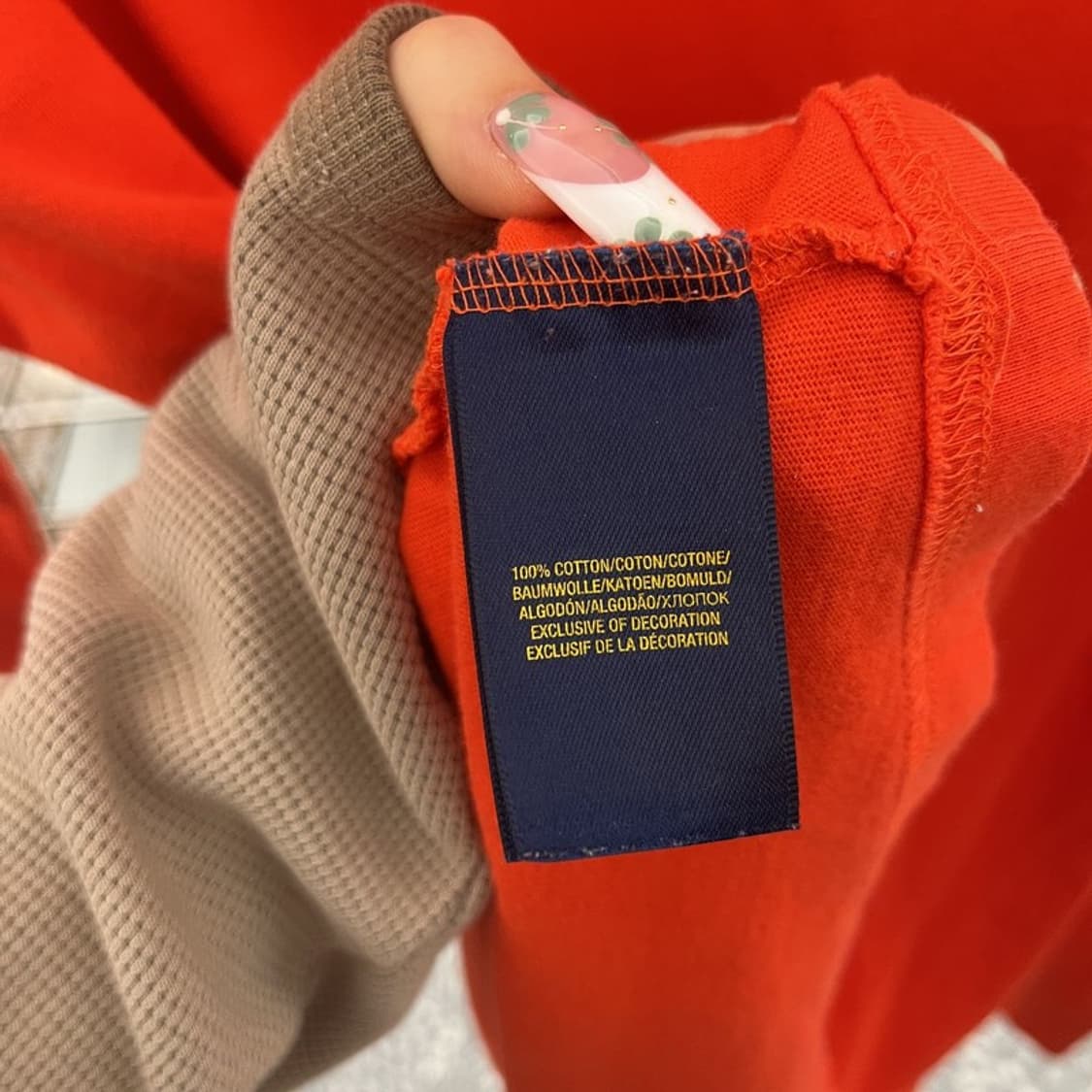 폴로 랄프로렌 Y2K 레트로 여리핏 오렌지 롱슬리브 XL C11025 상품이미지6