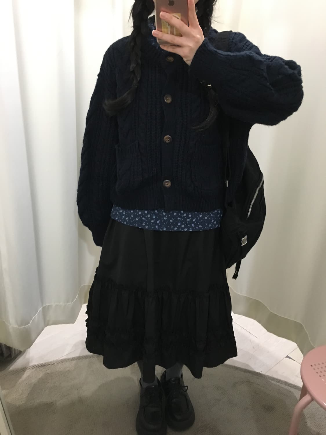 포켓 네이비 가디건 상품이미지4