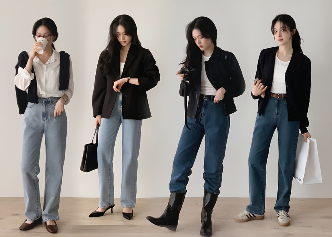 (새상품) 슬로우앤드 데일리 스트레이트 진청 팬츠 상품이미지2