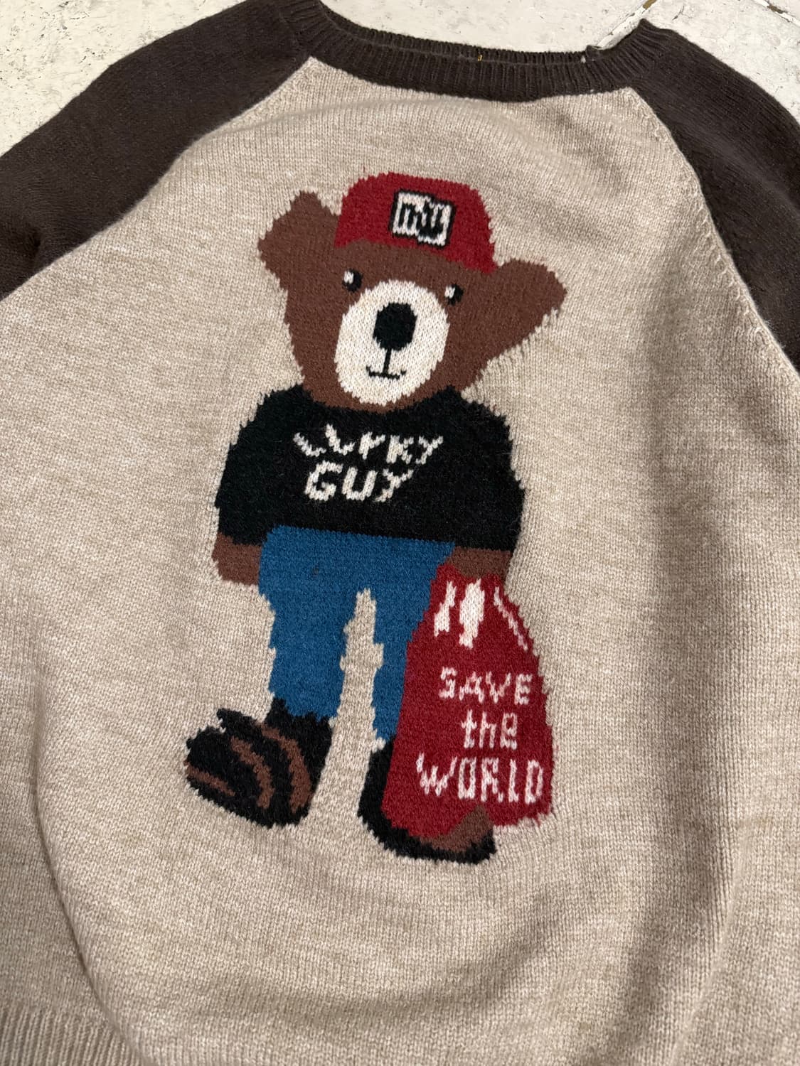 Lucky guy bear point raglan knit 상품이미지6