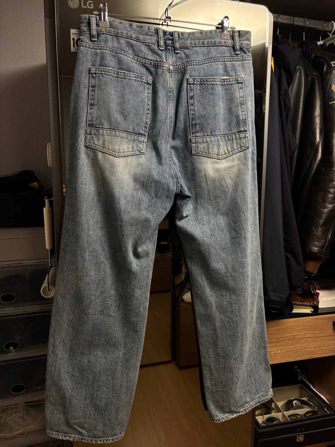 러프사이드 드레이프 데님 팬츠 블리치(2 size) 상품이미지2