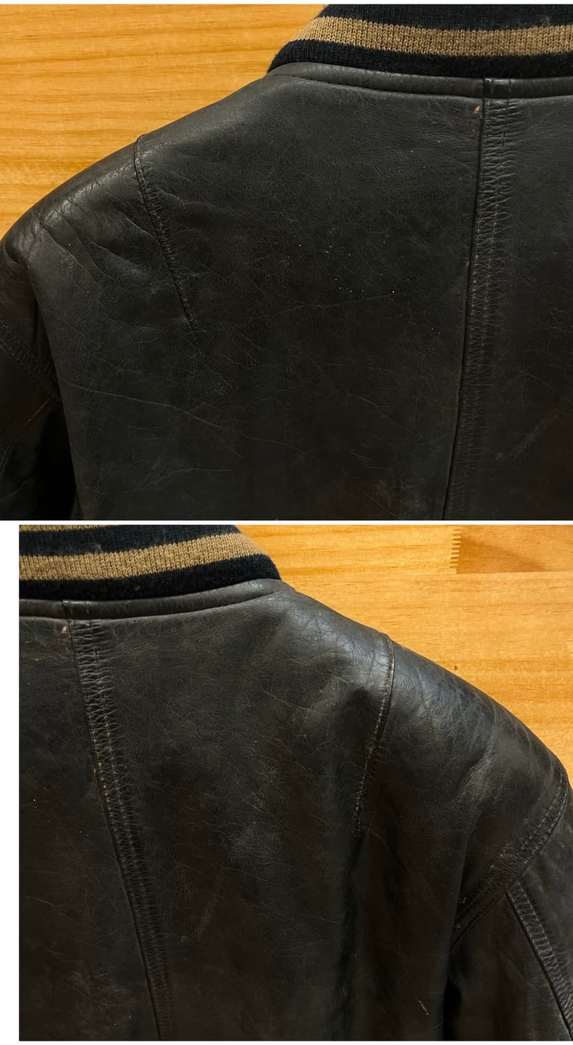 빈티지 소가죽 레더 자켓 블랙 #csz3941 상품이미지7