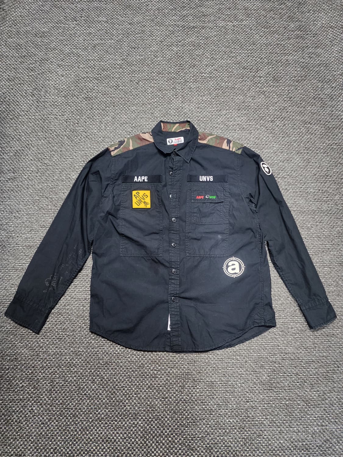 에이프 블랙 밀리터리 셔츠 L사이즈 상품이미지1