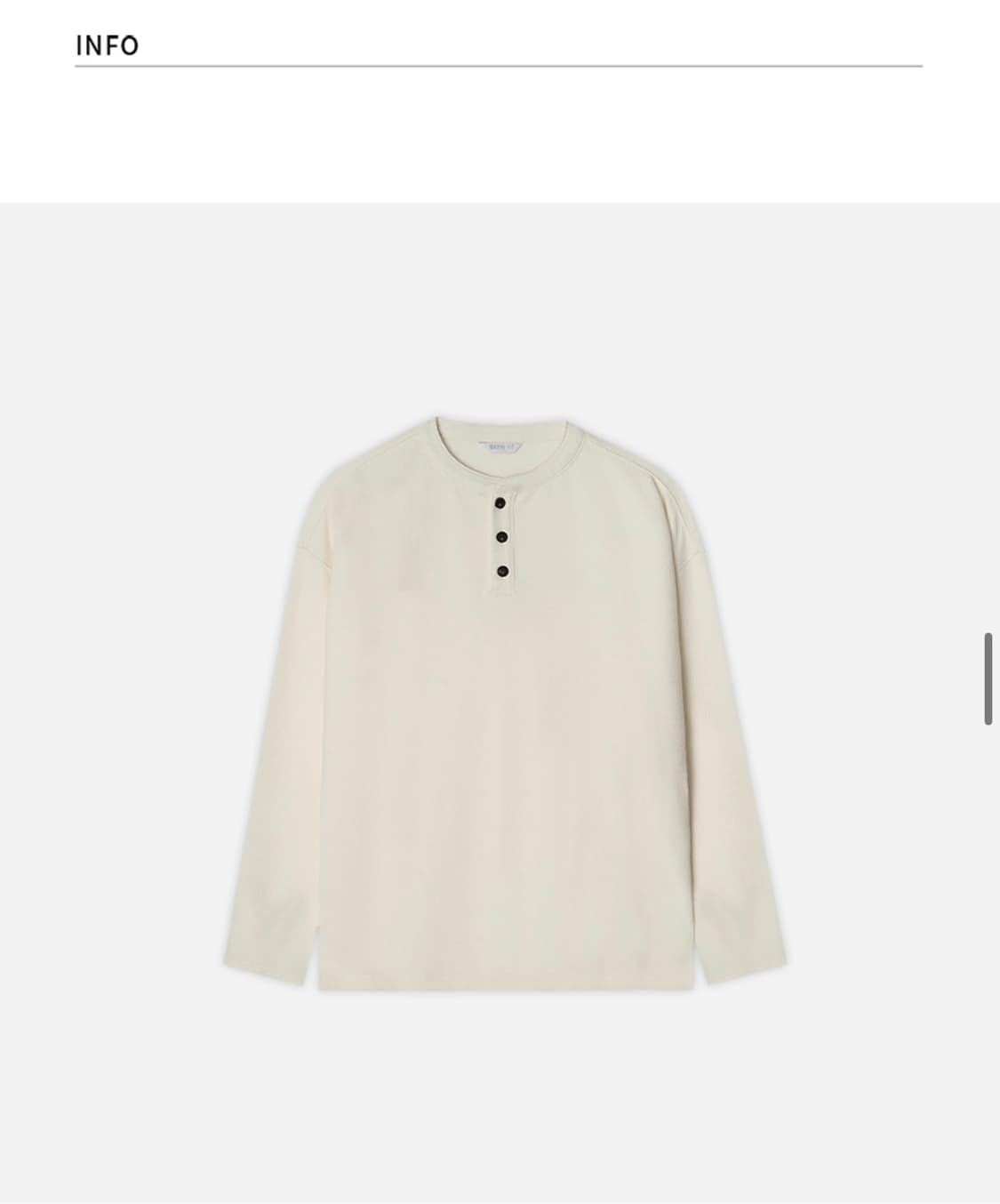 (새상품)(M) 드로우핏 코튼 와플 헨리넥 티셔츠 [IVORY] 판매 상품이미지6