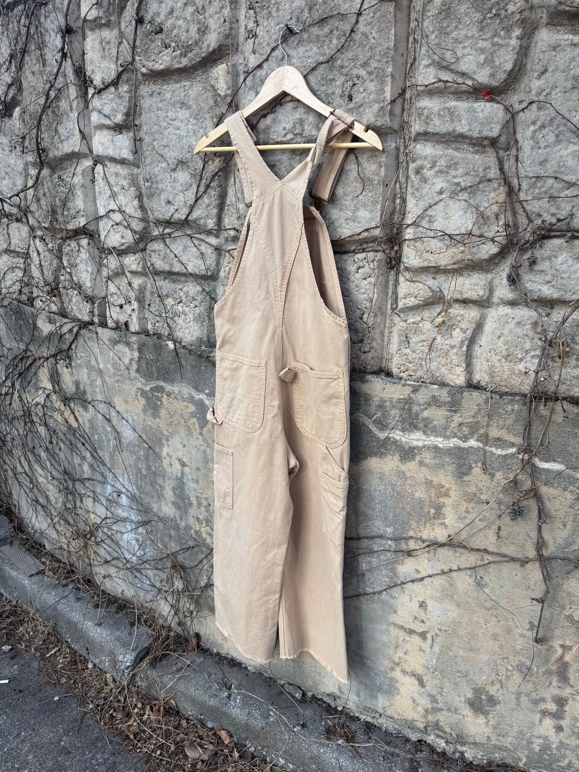 칼하트 빈티지 코튼 오버올 오버롤 멜빵 바지 팬츠 베이지 28 상품이미지4