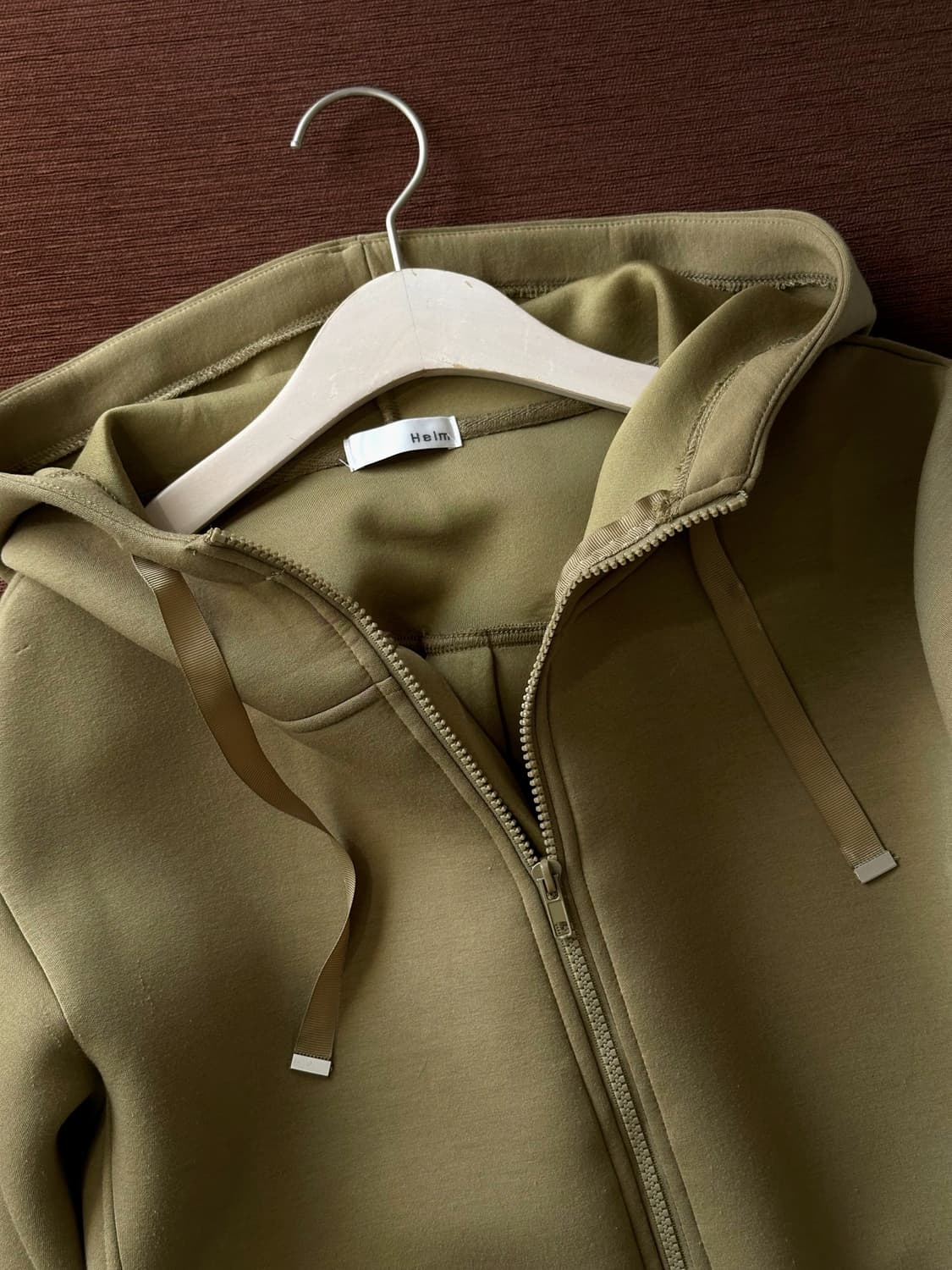 High gauge knitted hood zip parka 상품이미지3