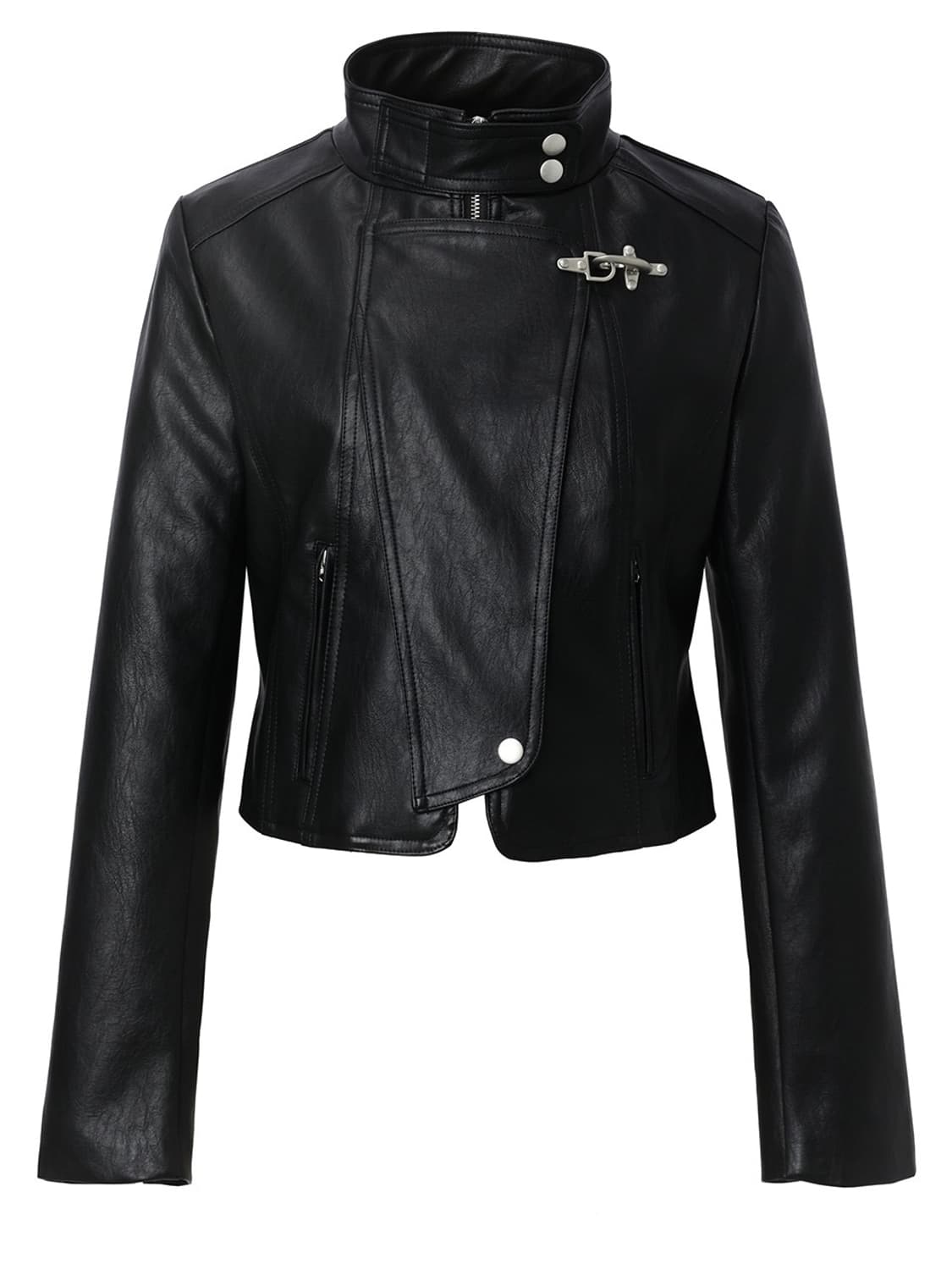 Flight Leather Biker Jacket (black) 상품이미지1