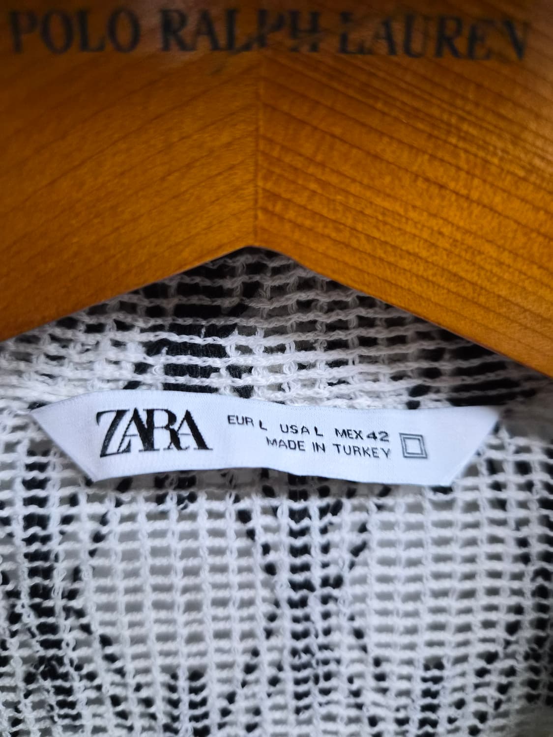 L) ZARA 자라 콘트라스트 오픈워크 셔츠 팝니다 상품이미지3