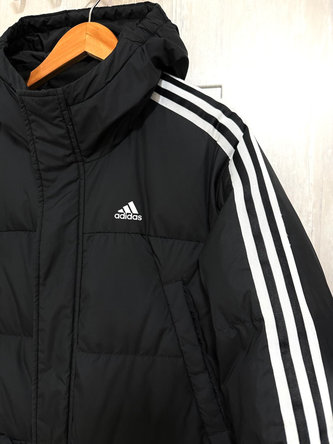 공용 100 L / 아디다스 3선 덕다운 롱패딩 벤치코트 상품이미지3