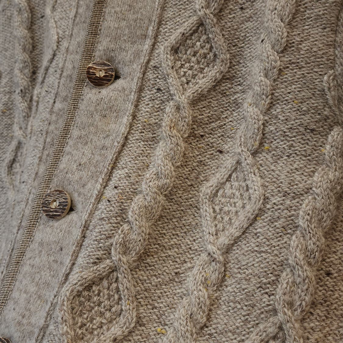 90s 프렌치 핸드메이드 울 가디건 코위찬 헤비울 스웨터 빈티지 니트50 상품이미지5