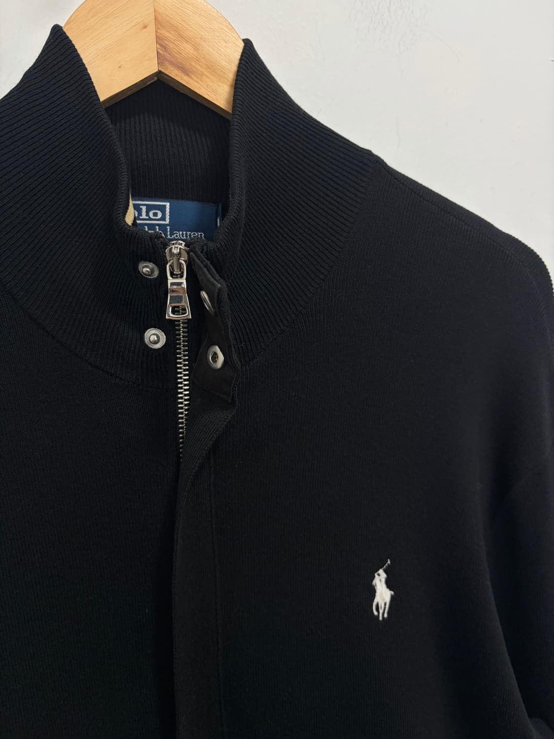 폴로 검정 블랙 니트 집업 자켓 상품이미지6
