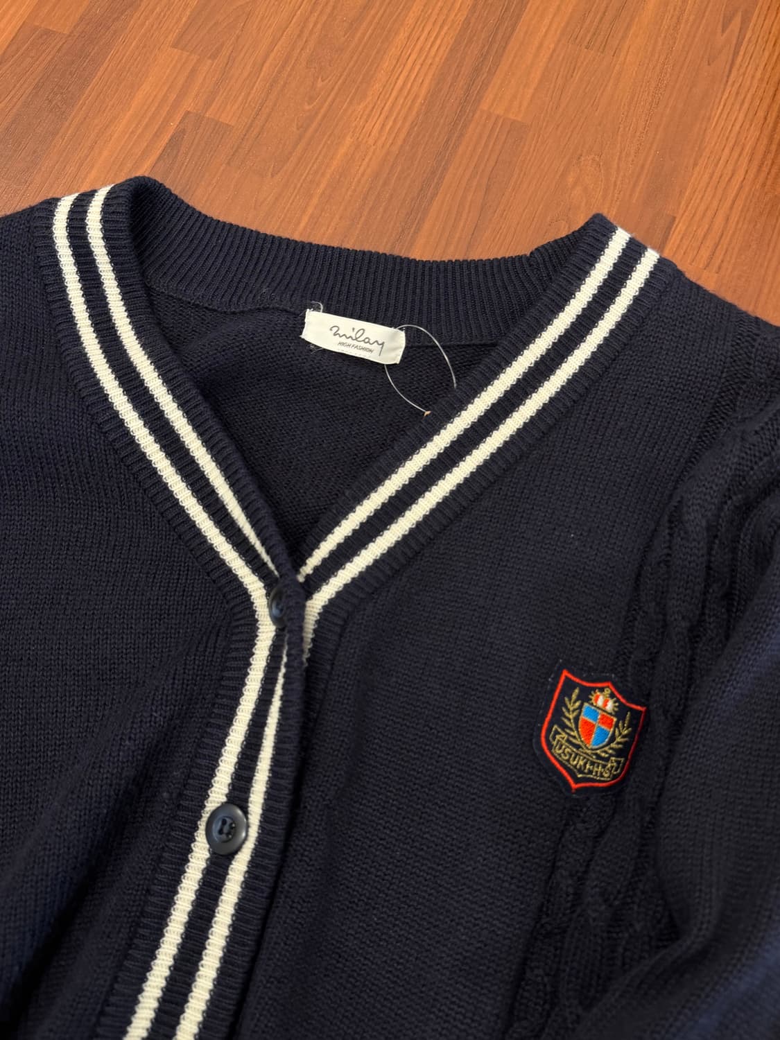 Vtg 빈티지 울 스트라이프 가디건 (made in Japan) 상품이미지7