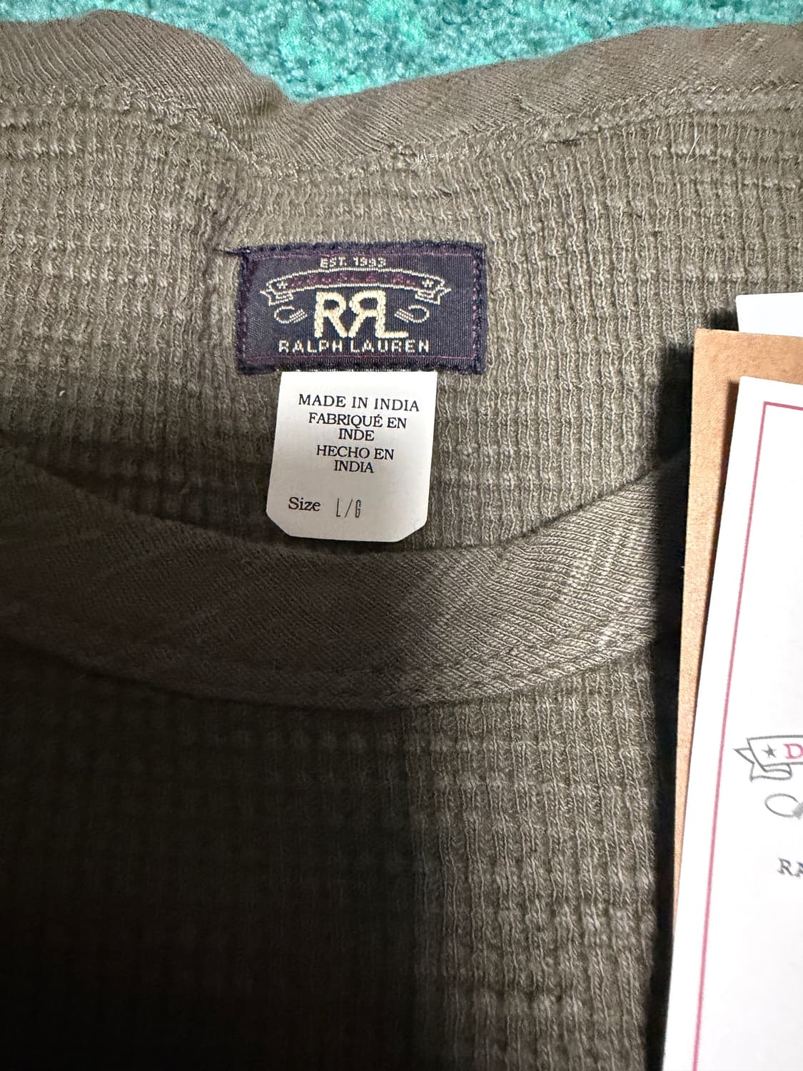 [L] RRL 더블알엘 와플 크루넥 긴팔 새제품 상품이미지3