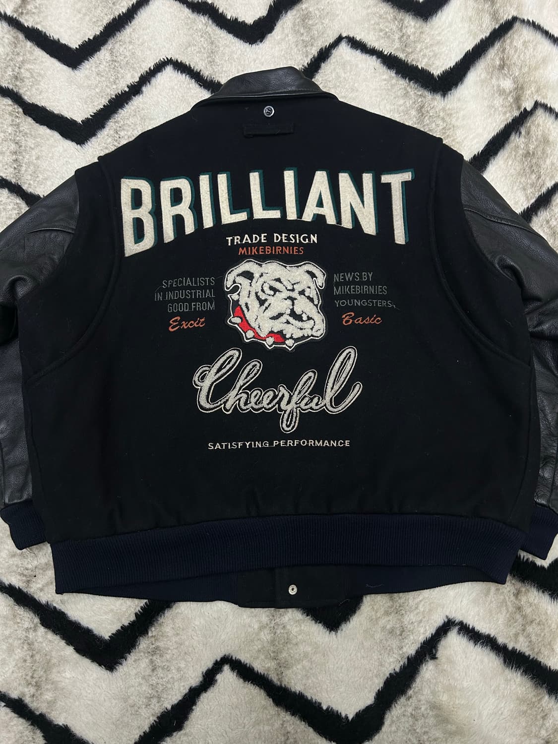 [M]마이크버니스 90s 브릴리언트 레터맨 울 레더 바시티 상품이미지2