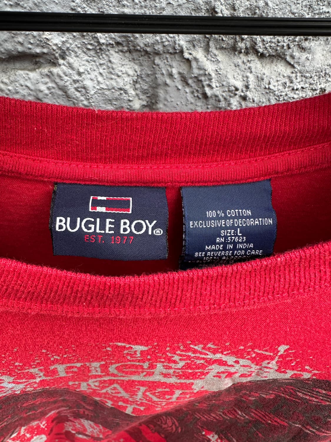 Bugle boy 빈티지 이글 레드 반팔티셔츠(L) 상품이미지3