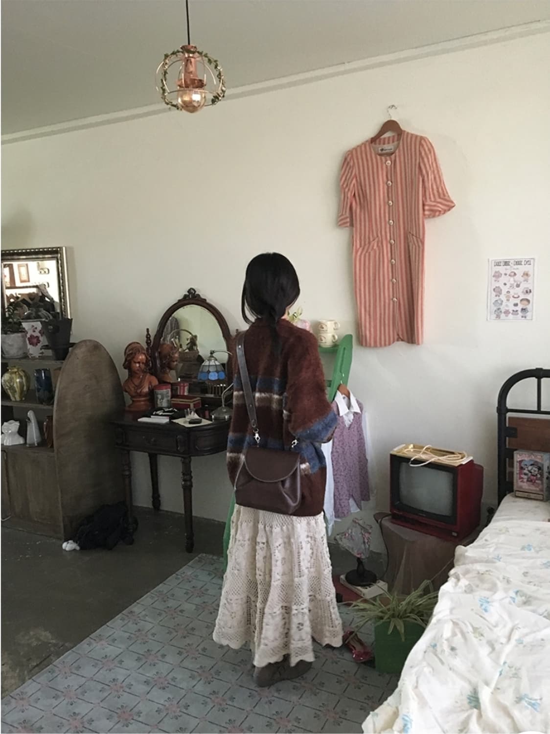 포포리 헤어리 니트가디건 상품이미지6