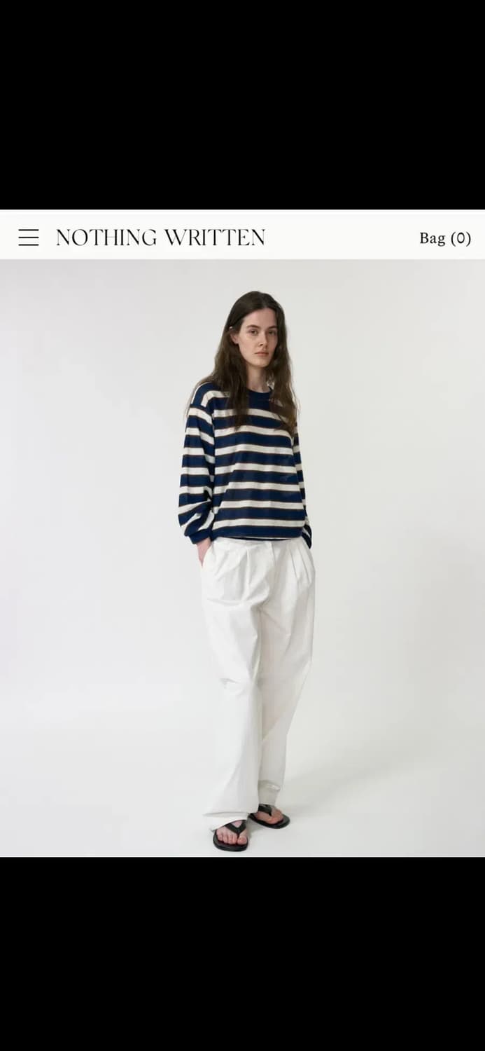 낫띵리튼 Stripe round pullover (Dark navy) 상품이미지2