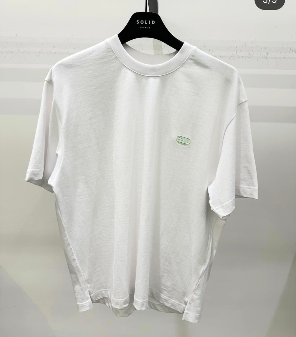솔리드옴므 코튼 로고 반팔티 52 화이트 상품이미지6
