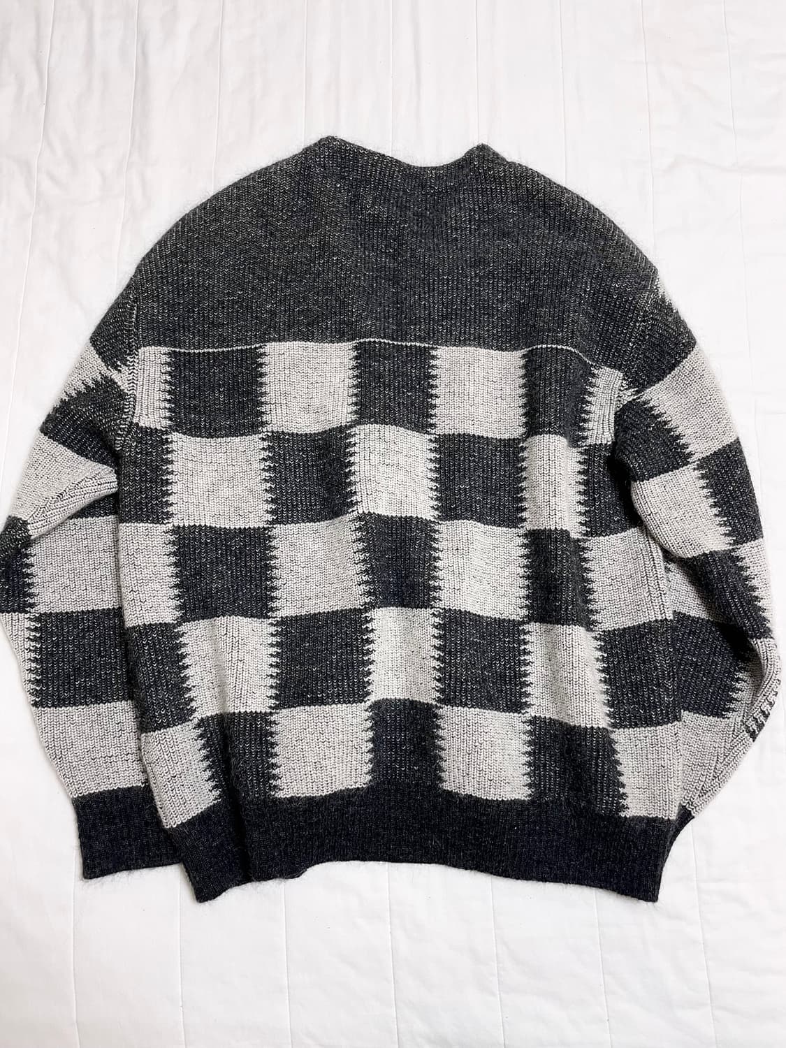 언유즈드 알파카 체커 플래그 가디건 상품이미지7