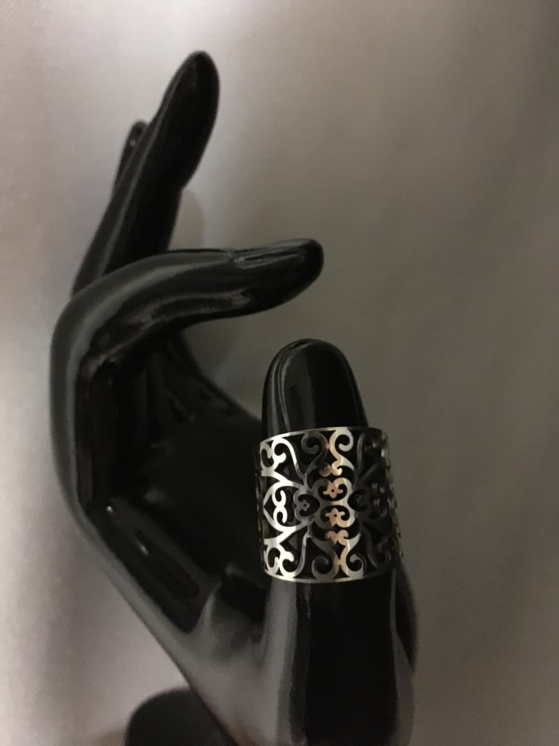 Vintage 핀터레스트 오리엔탈 볼드 실버 오픈링 반지 상품이미지3