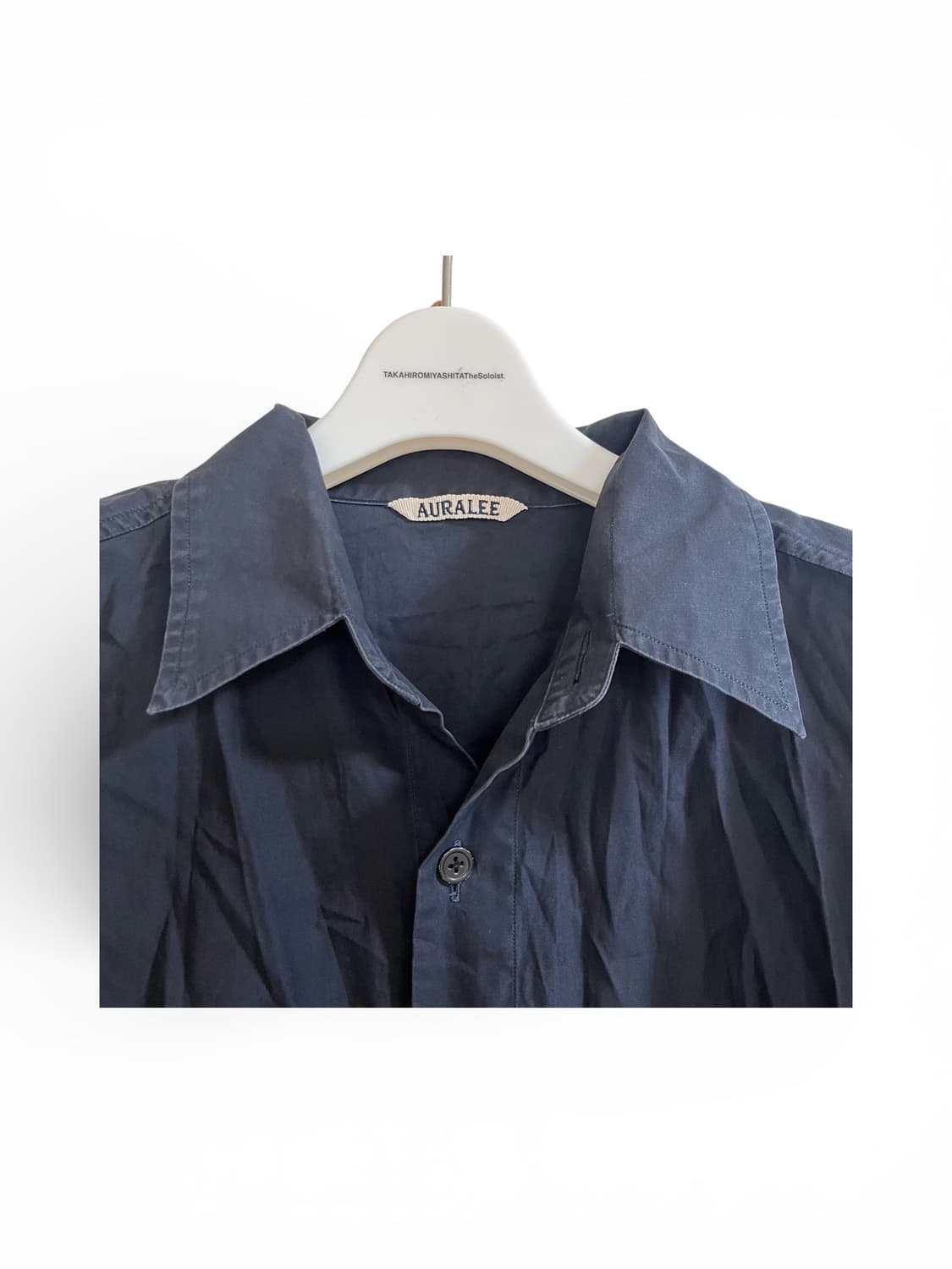 Auralee 오라리 워시드 핀스 트윌 셔츠 네이비 상품이미지2