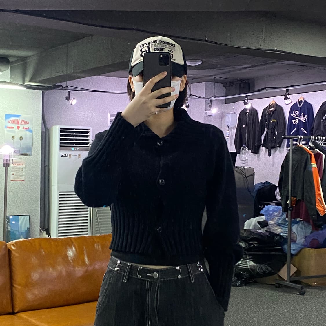 마뗑킴 캐시미어 카라 크롭 가디건 B2766 상품이미지1