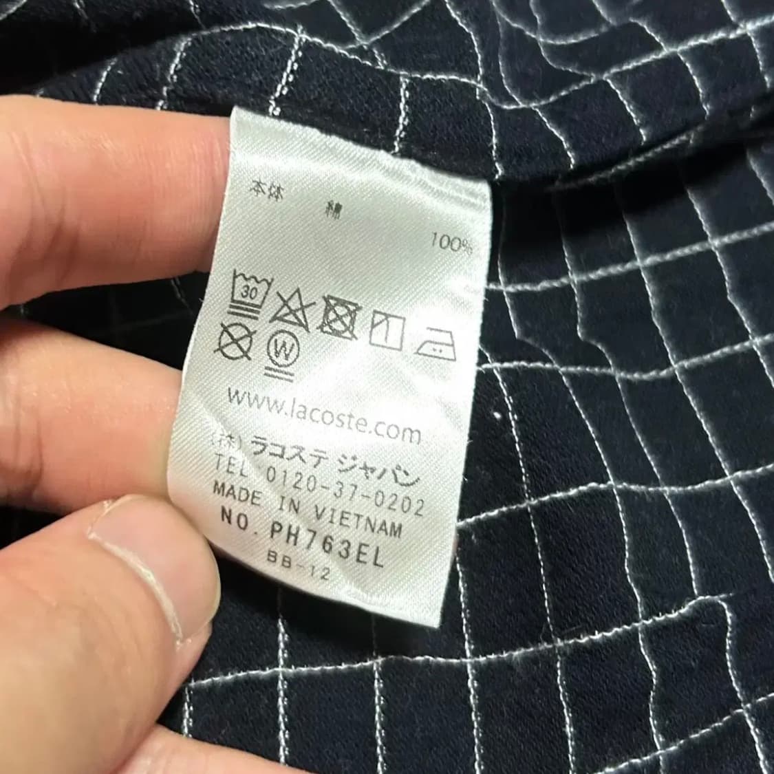 [M] Lacoste 라코스테 신형 다크네이비 반팔 체크셔츠 상품이미지7