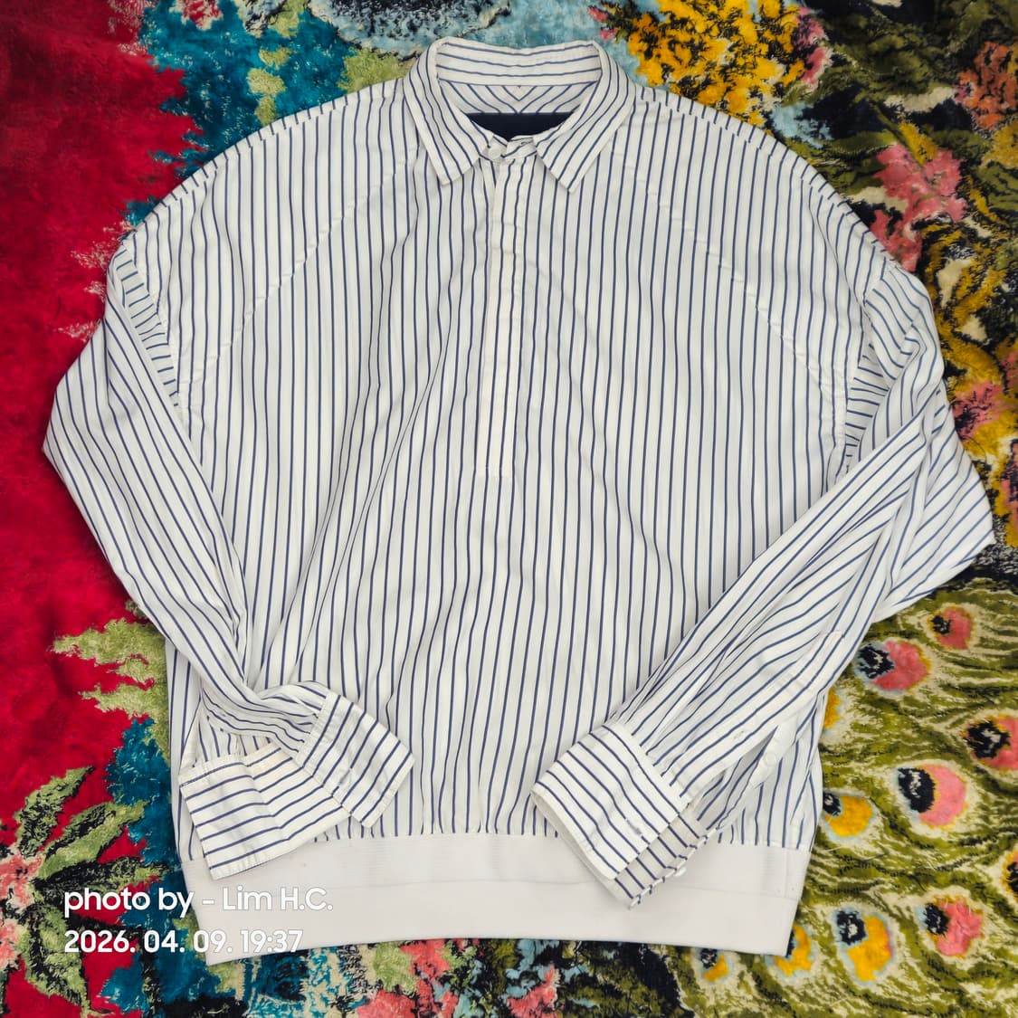 Junnj 준지 스트라이프 반 셔츠 L 상품이미지1