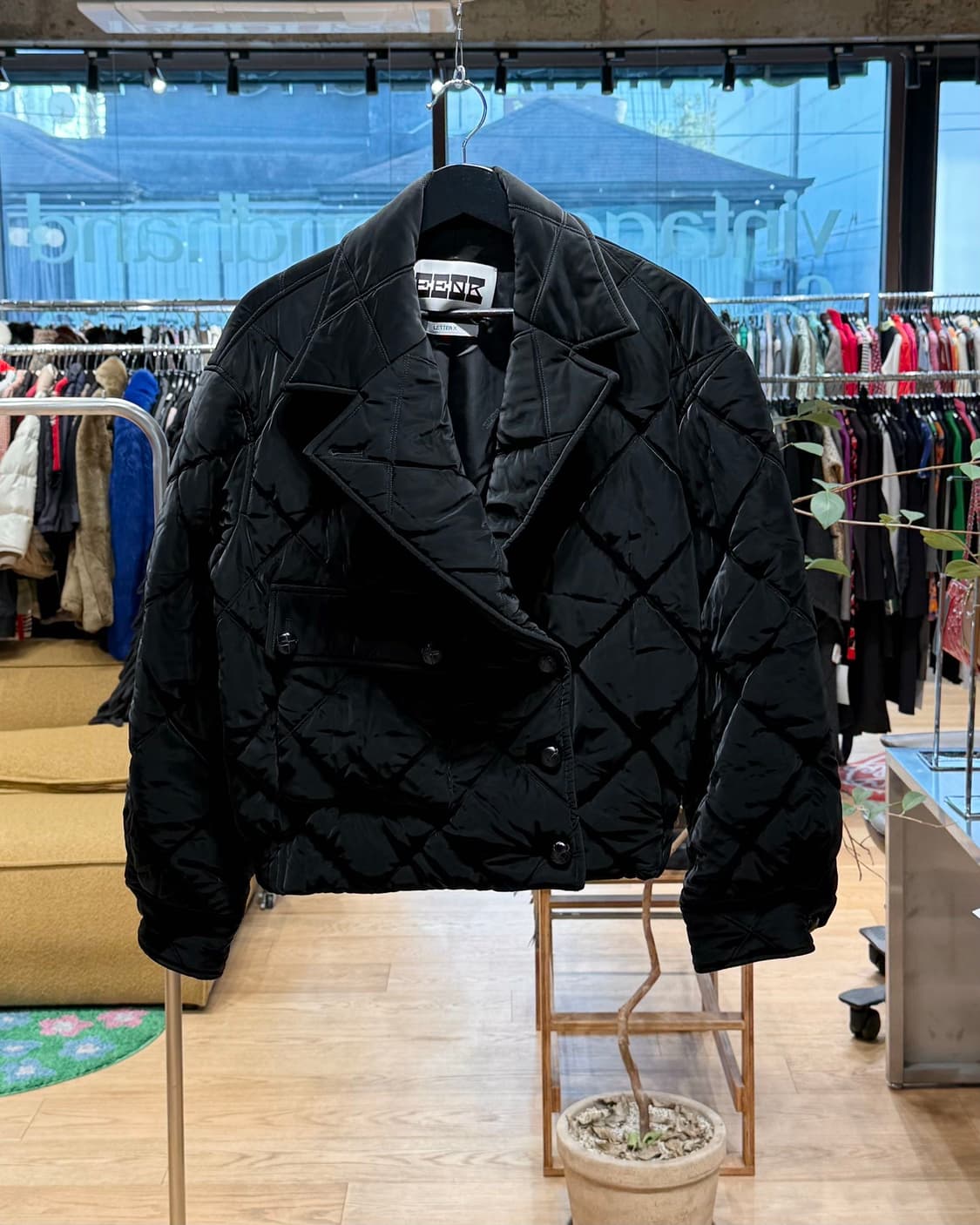 잉크 블랙 XO 싱글 포켓 퀼팅 자켓  상품이미지1