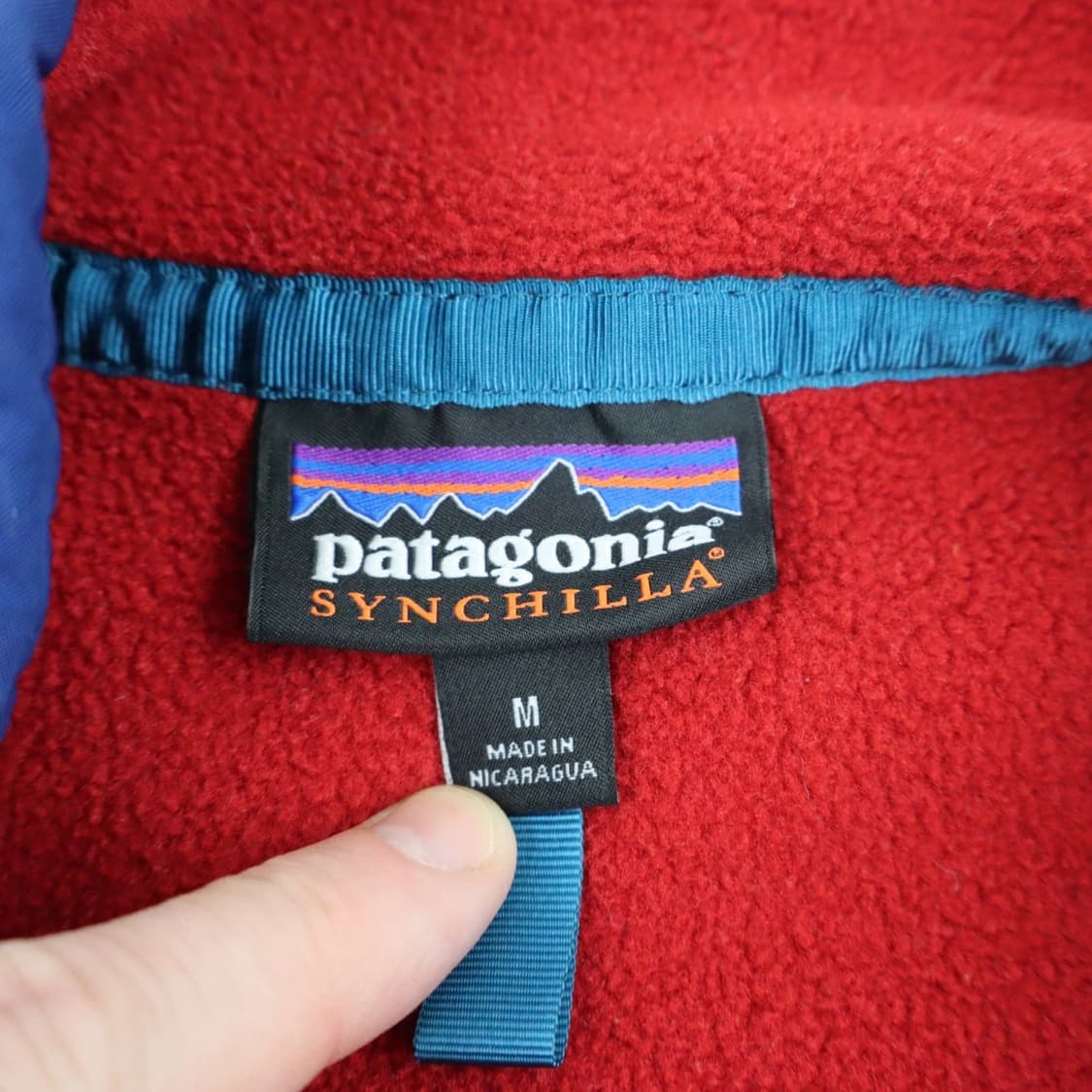 15FW 파타고니아 신칠라 스냅-T 레드/블루 니카라과 상품이미지8