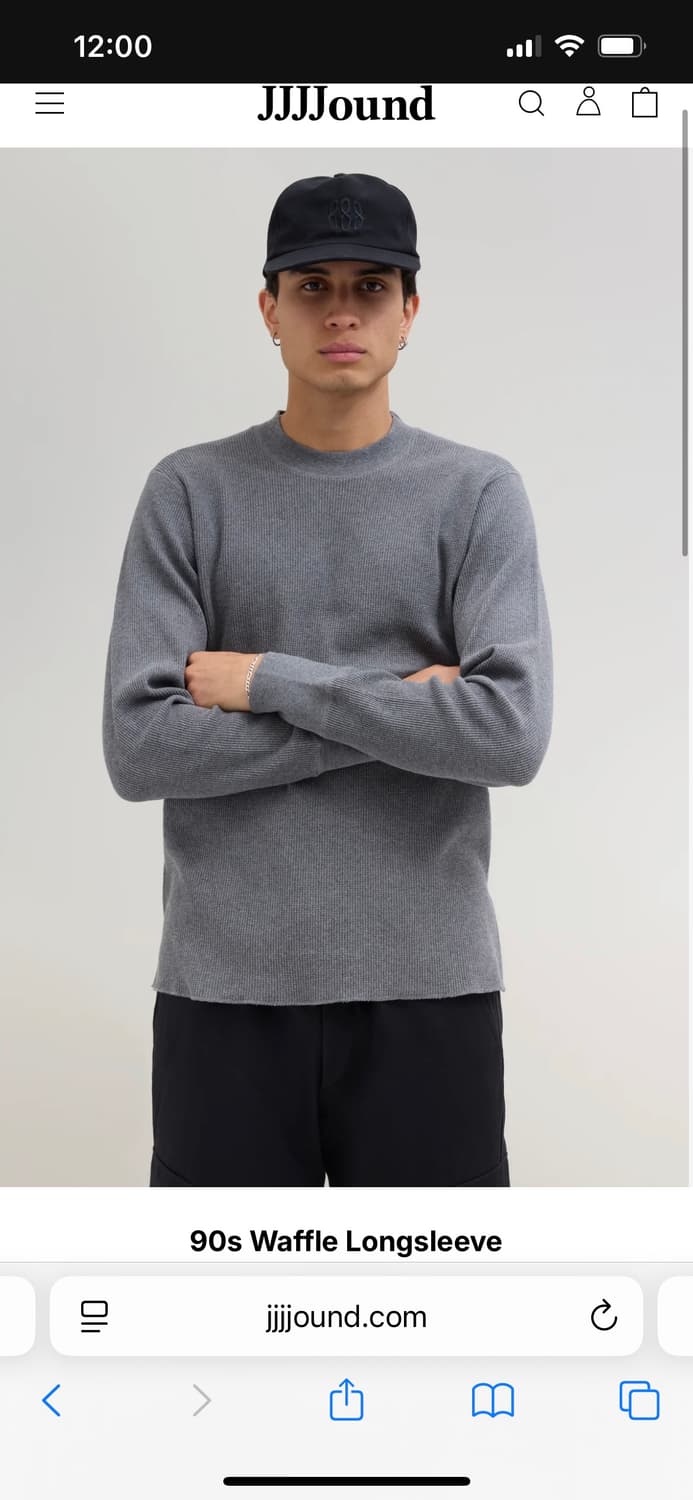 자운드 jjjjound 와플 롱슬리브 챠콜 xl 새상품 상품이미지1