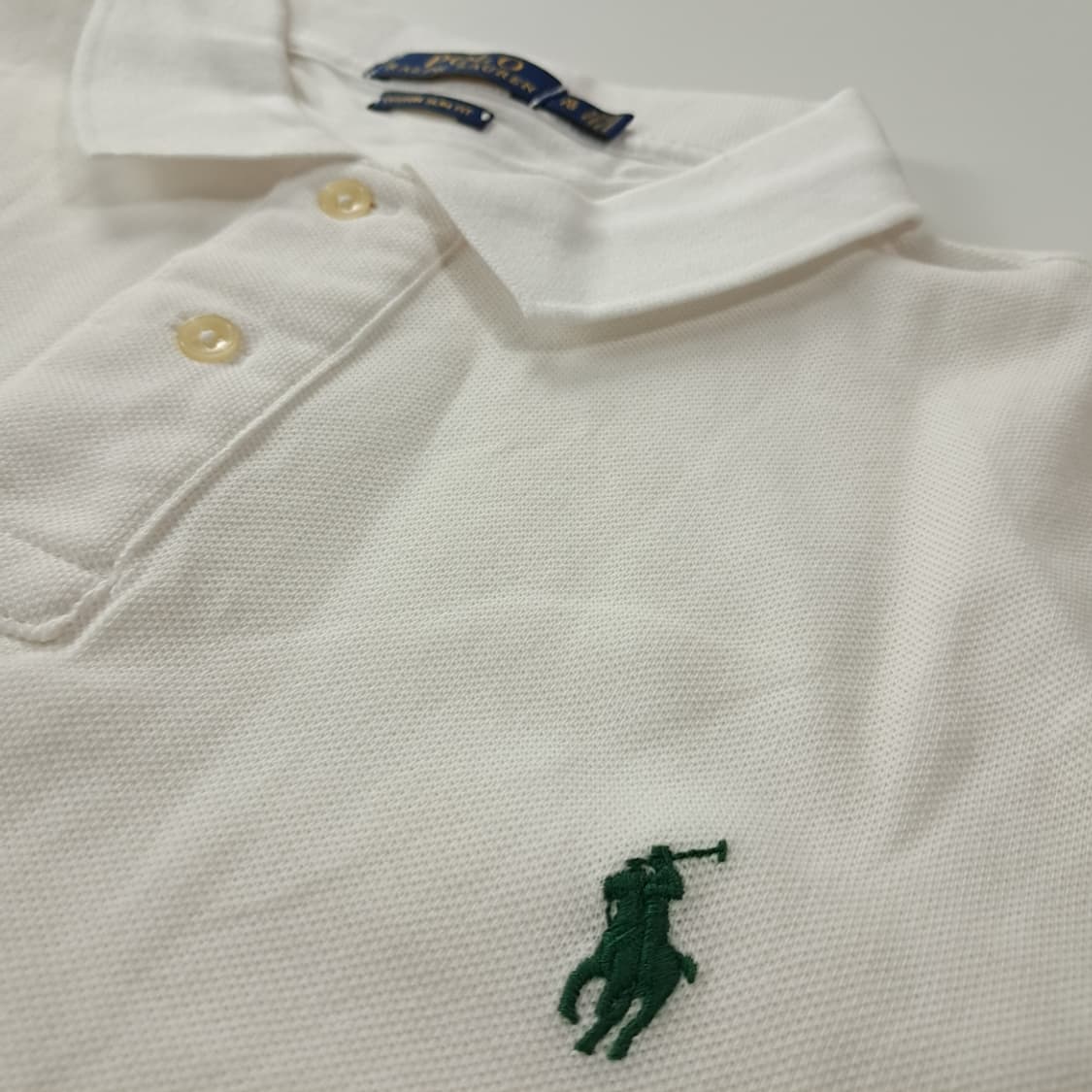 CK178 XL 폴로 00s 그린포니 화이트 반팔 메쉬 카라 티셔츠 상품이미지4
