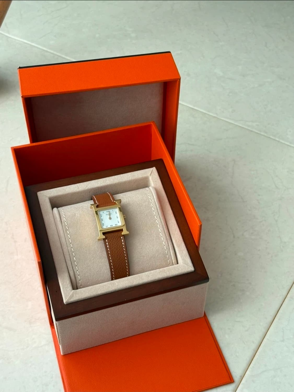 에르메스 H아워 금장 스몰 카멜 상품이미지2