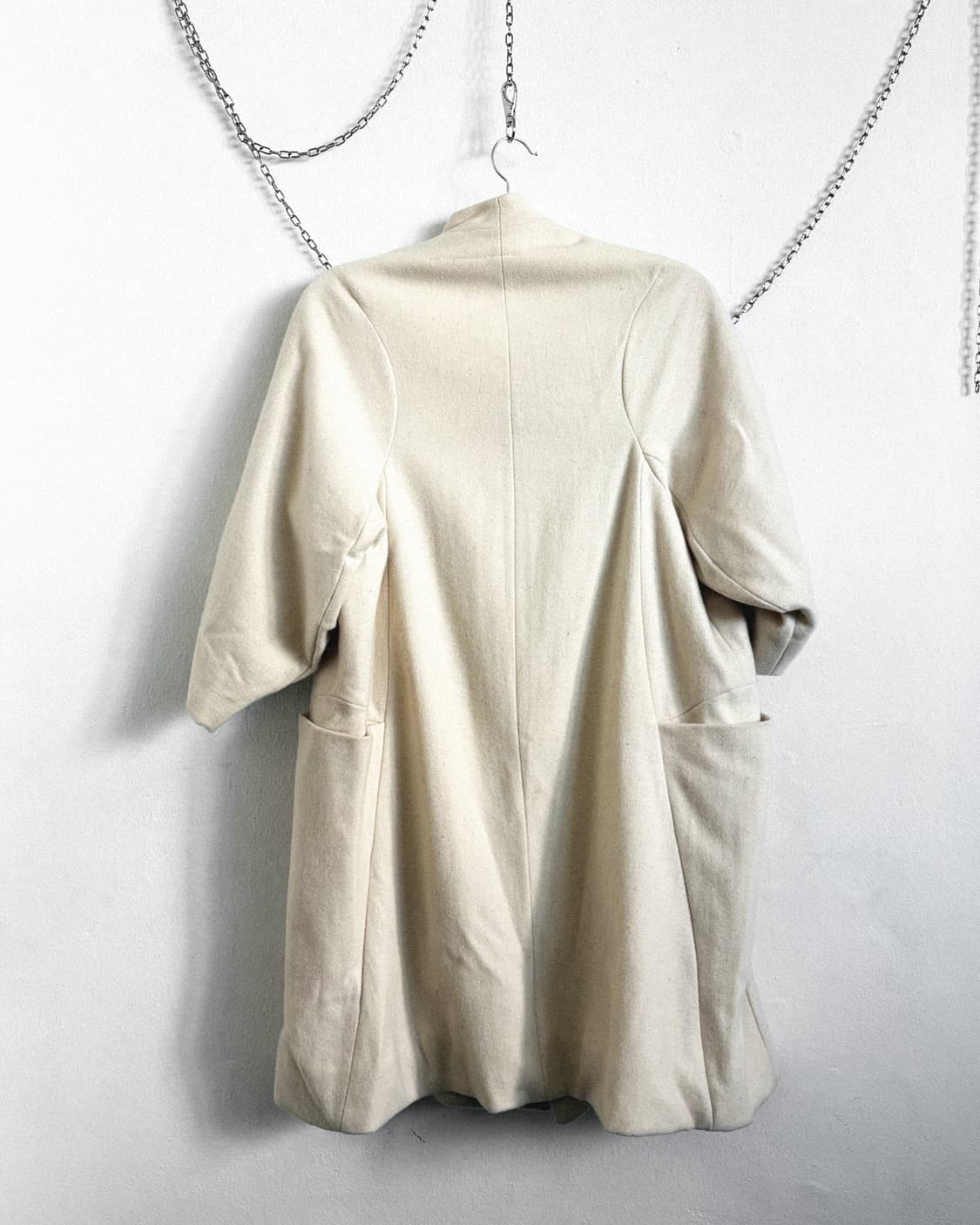 too good x 10corsocomo 드레이프 슬리브 써머 울 롱코트 상품이미지5