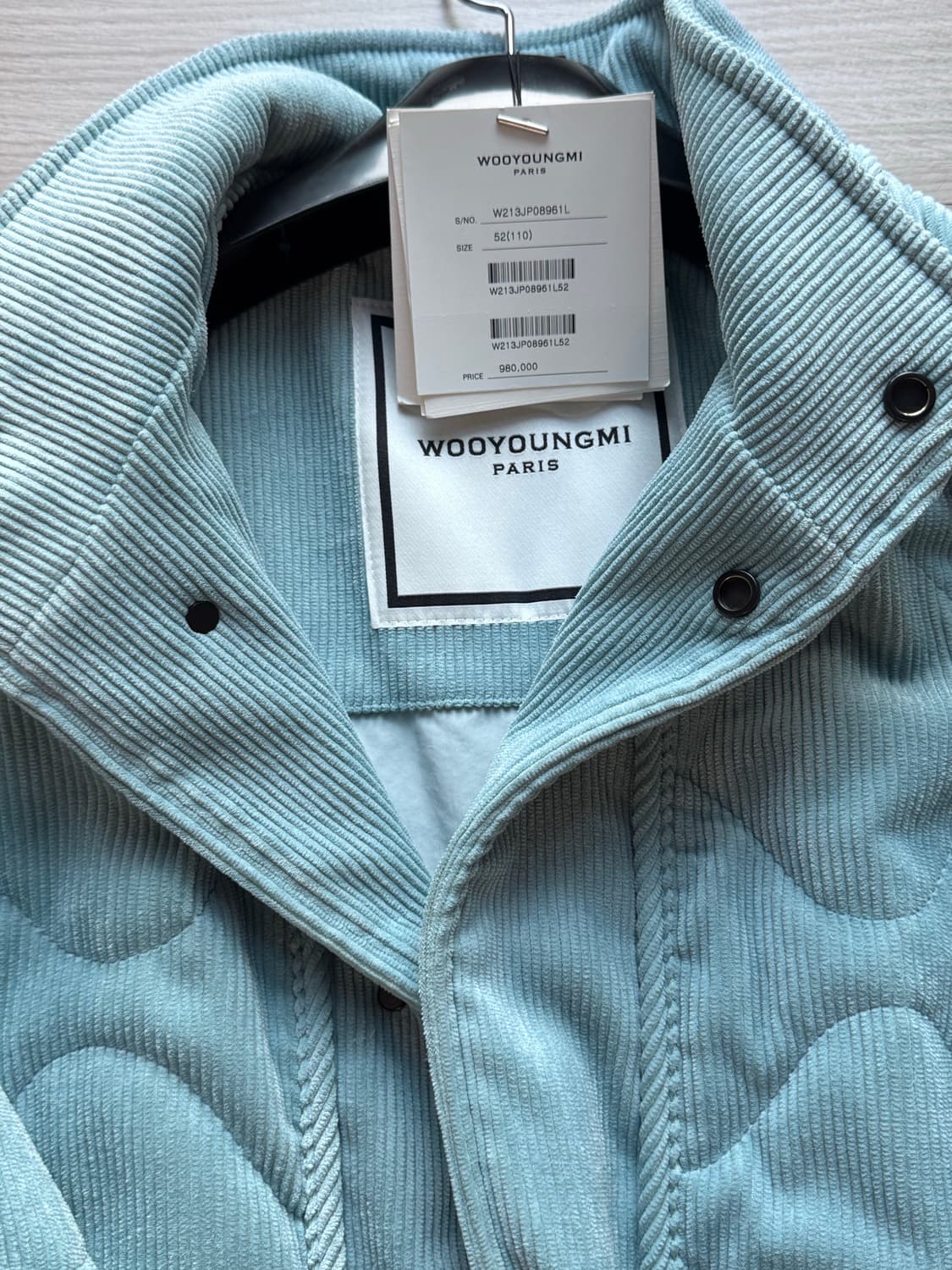 우영미 코듀로이 퀼팅 자켓 민트 52 상품이미지3