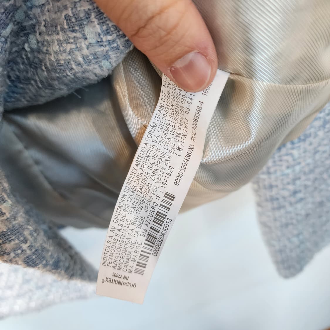 자라 트위드 더블 버튼 자켓 블루 상품이미지7