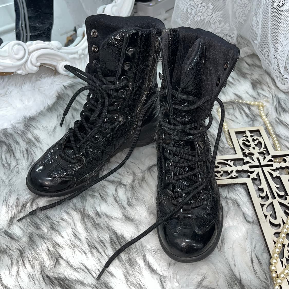 복서 블랙 글로시 스니커즈 상품이미지4