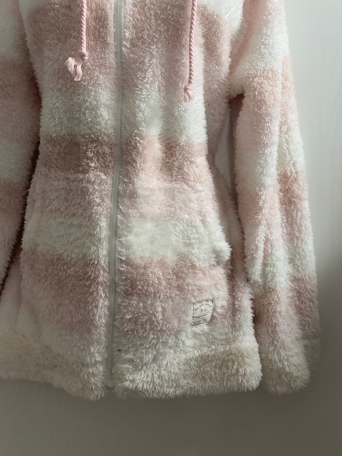 • Strawberry Pink Striped Hoodie Zip-Up 상품이미지6