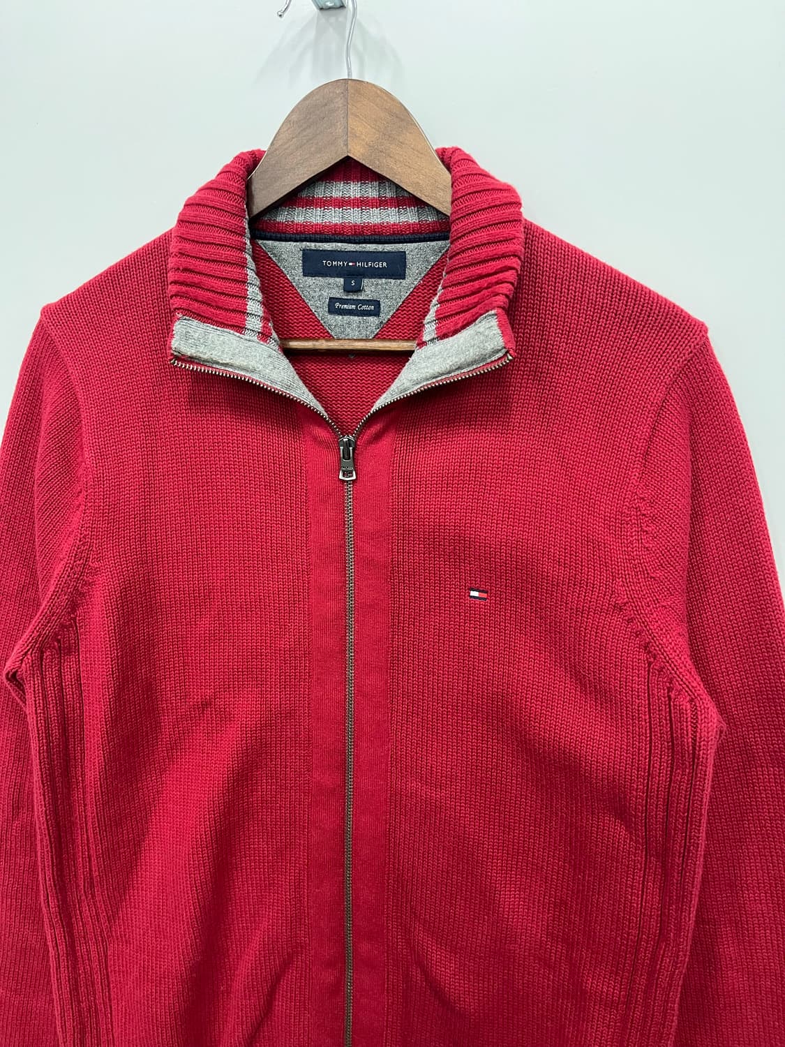 타미힐피거 버건디 니트집업 상품이미지3