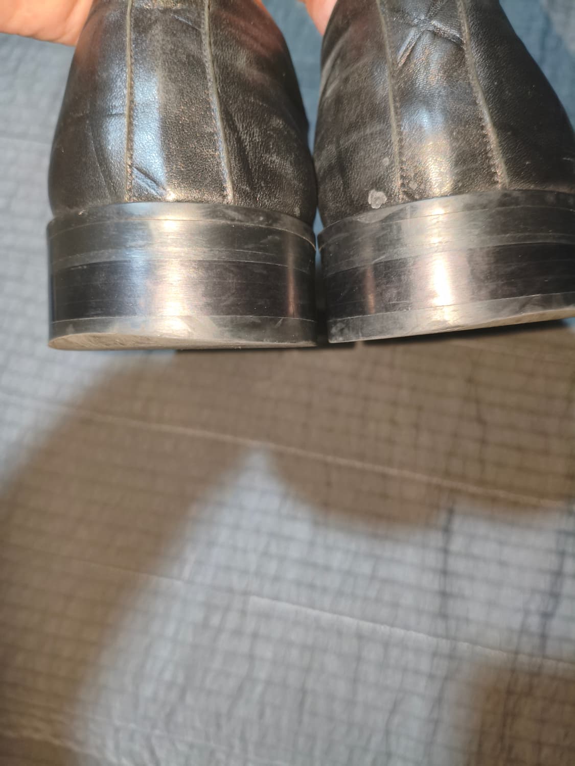 ysh 블랙 퀼팅 가죽 남성 구두 더비 슈즈 스퀘어 280mm 상품이미지5