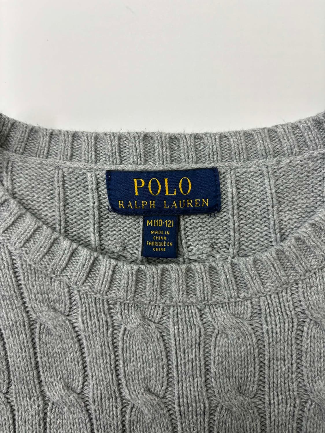 폴로 랄프로렌 그레이 케이블 크루넥 니트(M) 상품이미지4