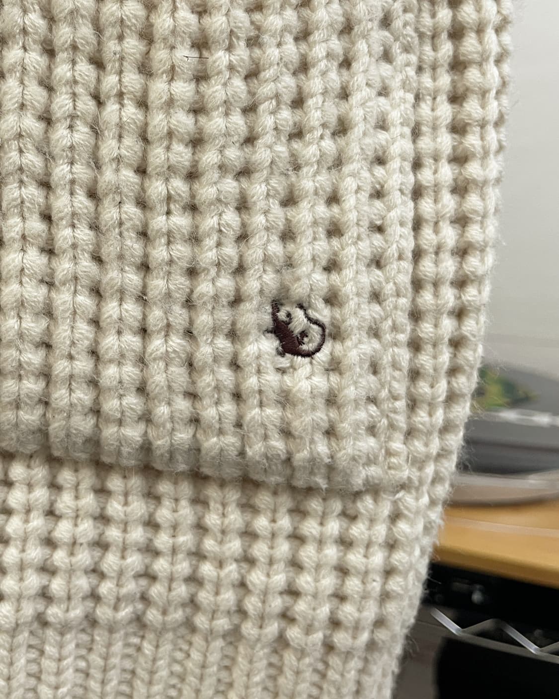 올드 빈티지 퍼 후드 니트 조끼 집업 아이보리 상품이미지8